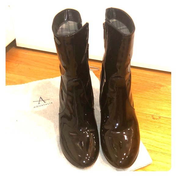 aquatalia patent leather booties